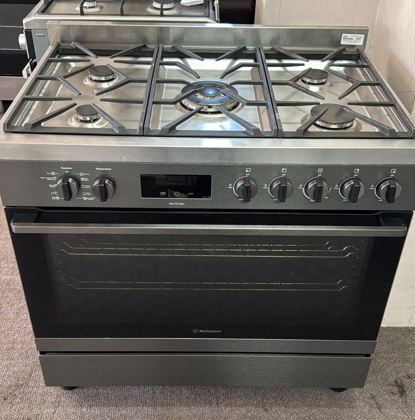 Westinghouse 90cm Dual Fuel Gas Stove, WFEP917DSD (33607)