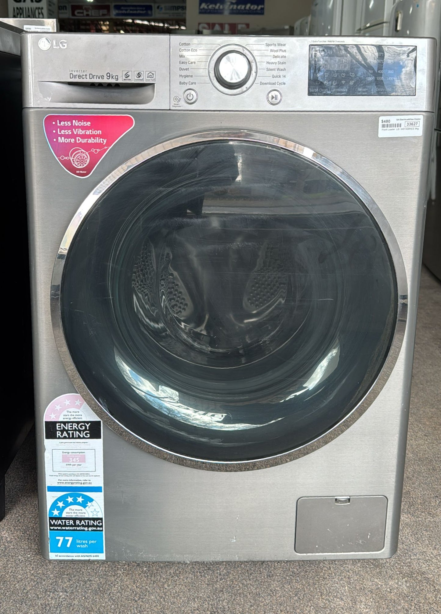 LG Front Loader Washing Machine 9kg, WD1409NCE (33627)