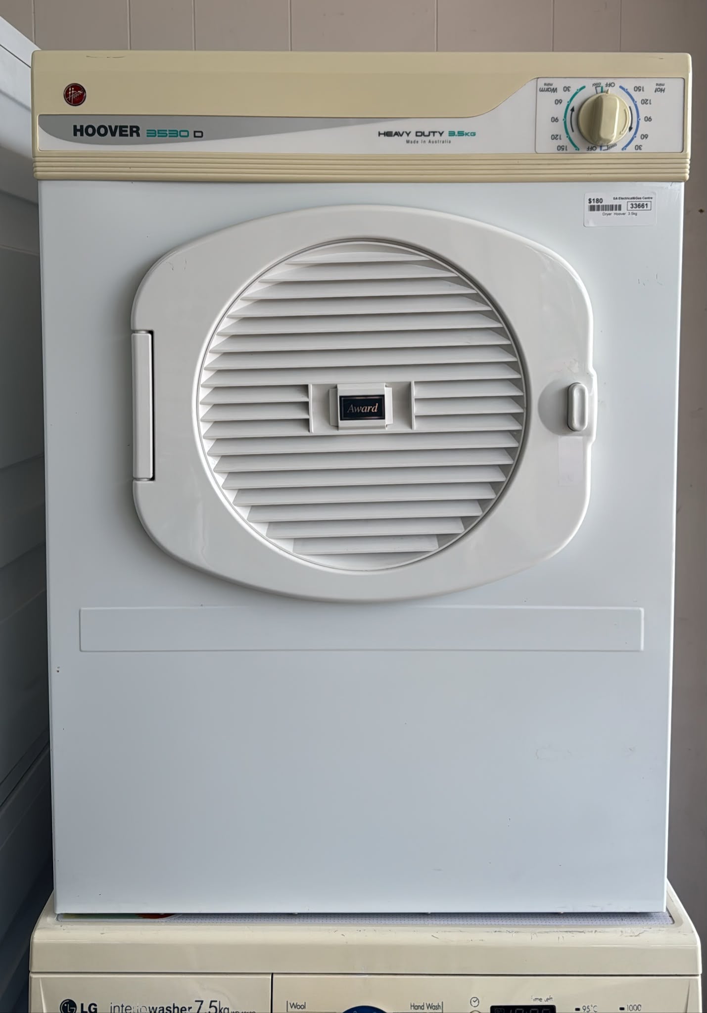 Hoover Dryer 3.5kg, 3 months warranty (33661)