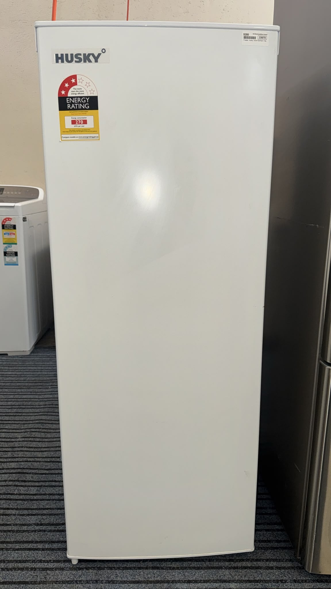 Husky Upright Freezer 172L, HUS172VFWH (33670)
