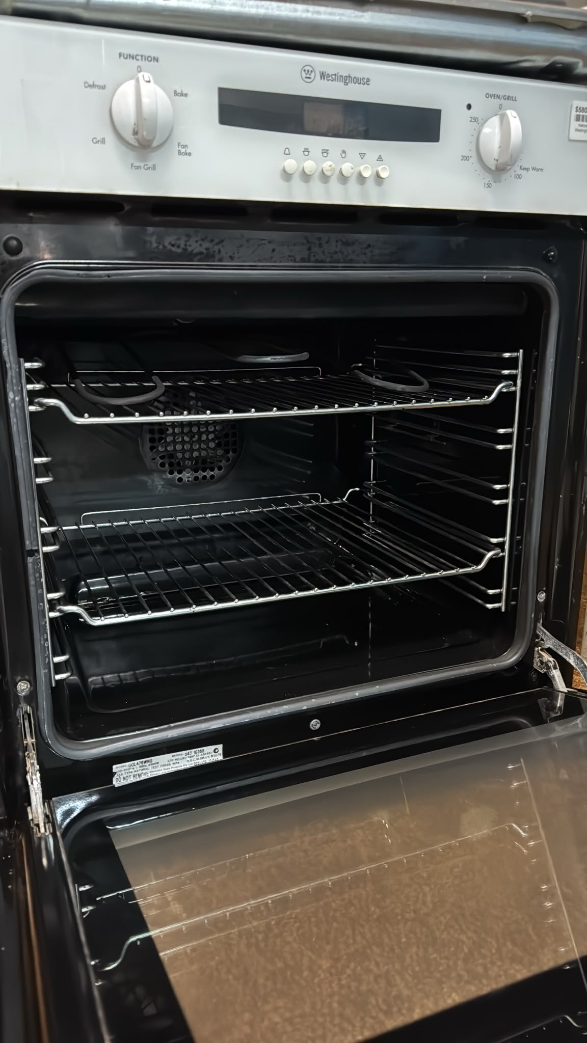 Westinghouse 60cm Natural Gas Under bench Oven (33674)