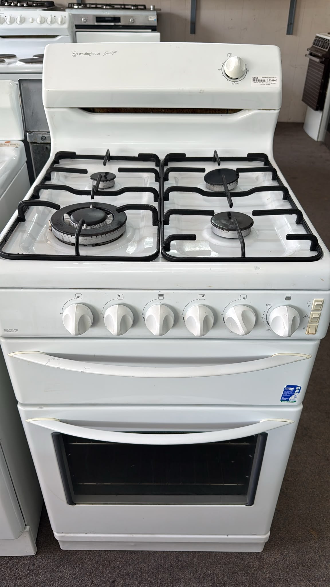Westinghouse 527 Fan Forced Natural Gas Freestanding Stove 54cm (33686)