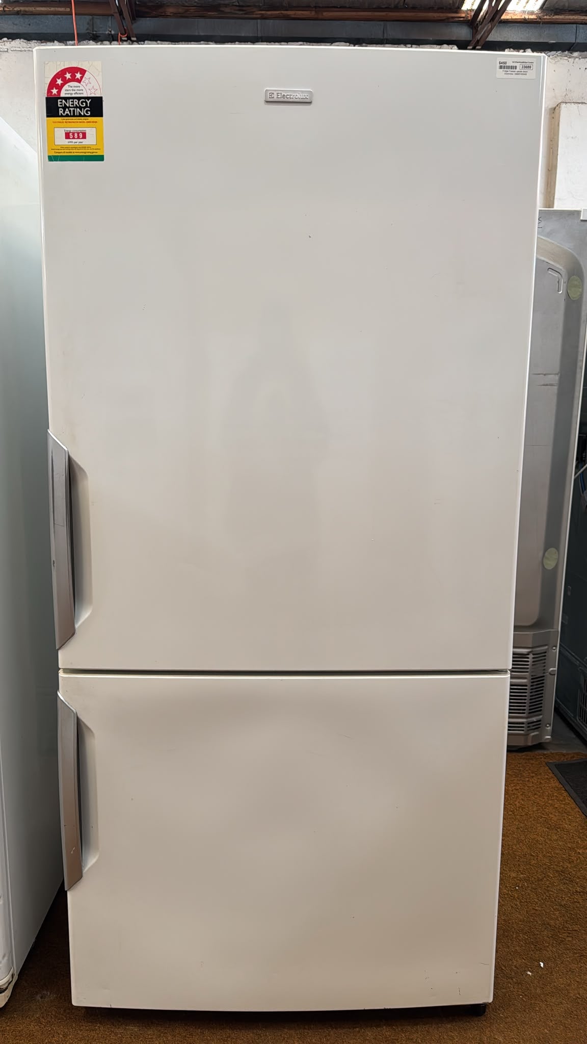 Electrolux 510L Bottom Mount Fridge Freezer, EBM5100WB (33689)