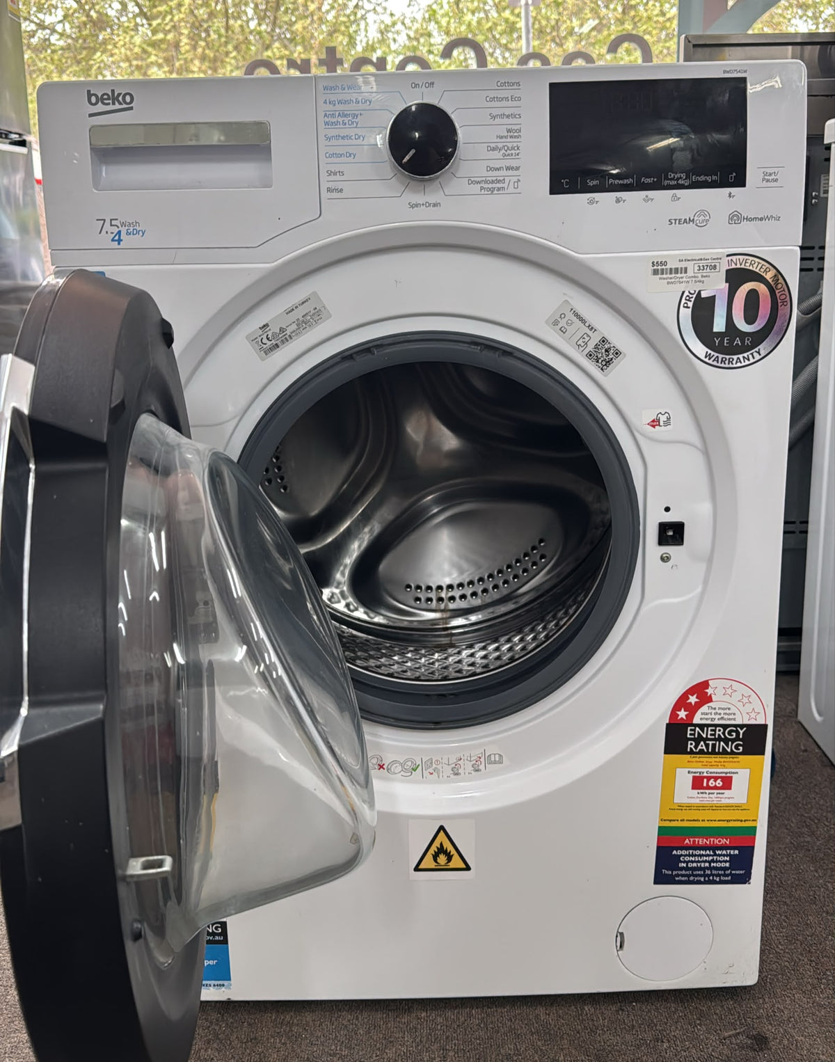 Beko Washer/Dryer Combo 7.5kg/4kg  BWD7541W (33708)