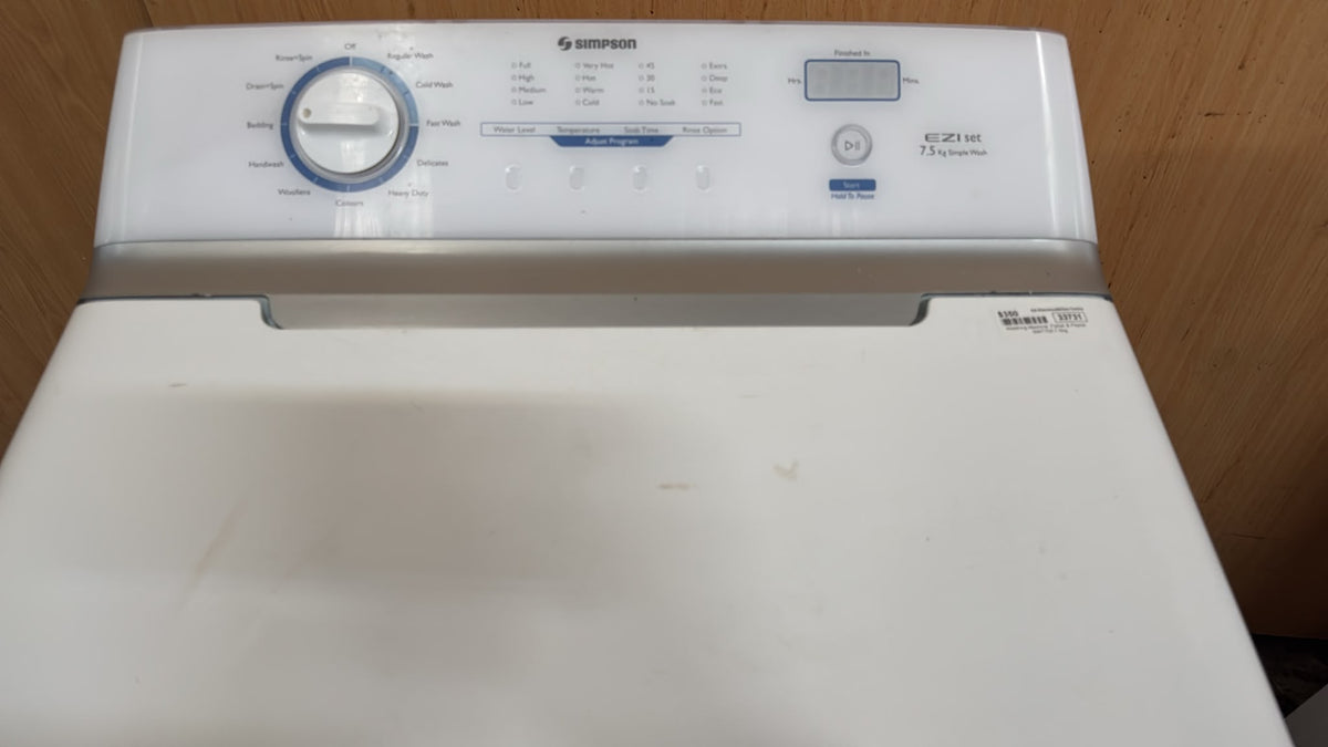 Simpson Top Loader Washing Machine 7.5kg SWT704 (33731)