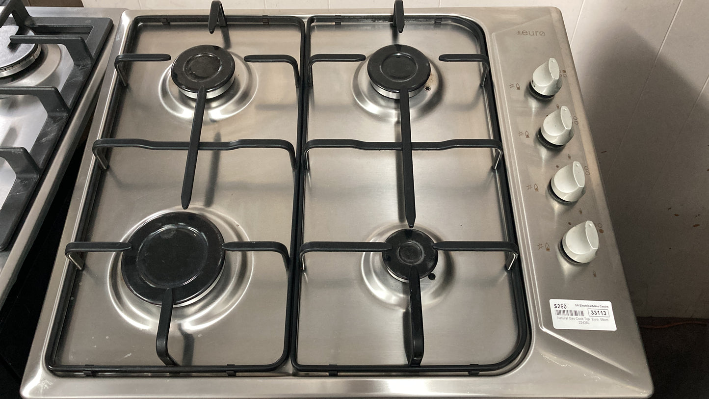 Euro Natural Gas Cooktop 4 Burners, EG44GS (33113)
