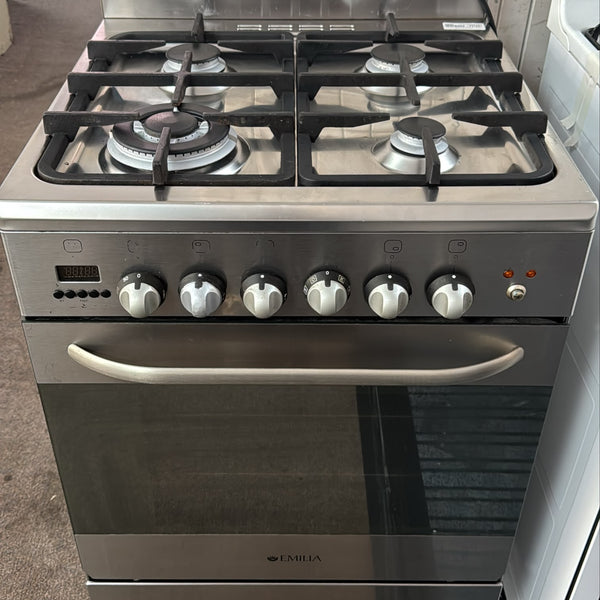 Emilia Stainless Steel 60cm Natural Gas Stove, Fan Forced (33744)