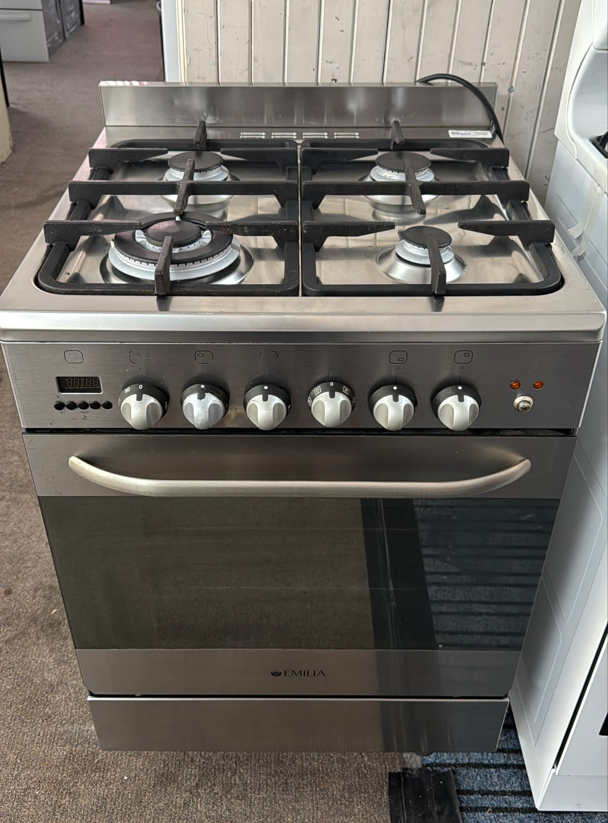 Emilia Stainless Steel 60cm Natural Gas Stove, Fan Forced (33744)