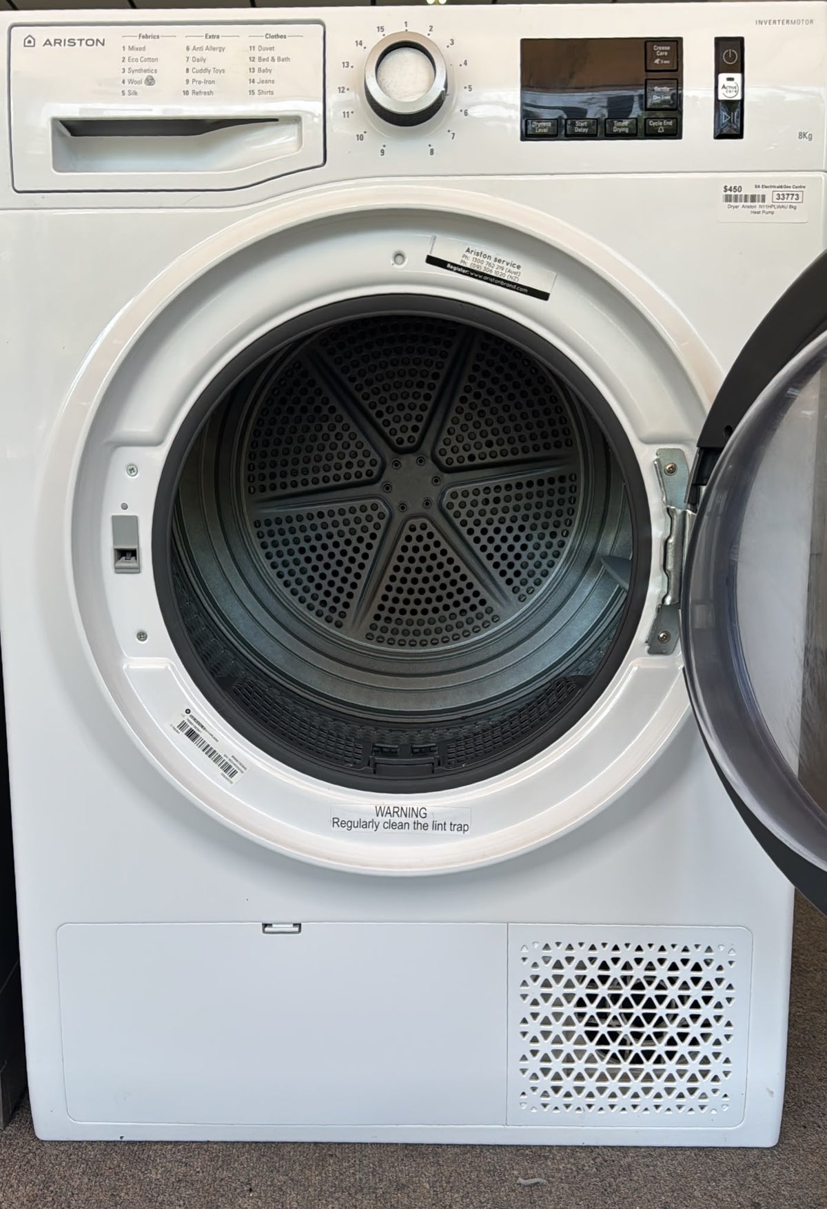 Ariston Heat Pump Dryer 8kg NIIHPLWAU (33773)