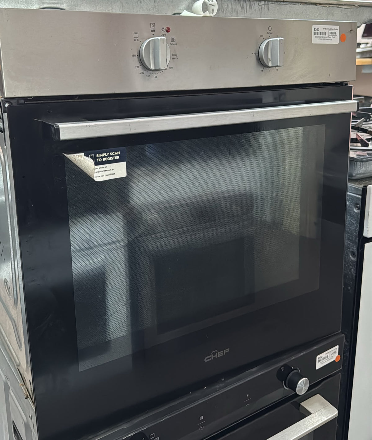 Chef Fan Forced Electric Underbench Oven 60cm,  CVE612SB  (33786)