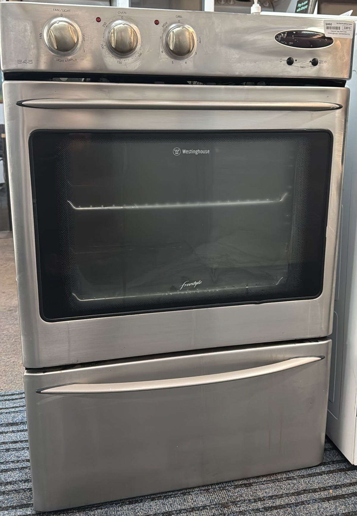 Westinghouse Fan Forced Natural Gas Wall Oven GWH645SNG*05 (33815)
