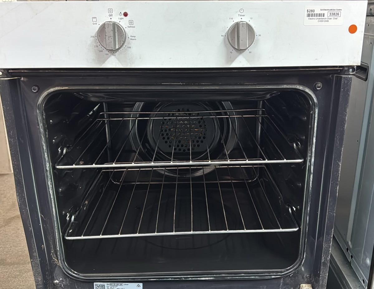 Chef Fan Forced Electric Underbench Oven 60cm,  CVE612SB  (33826)