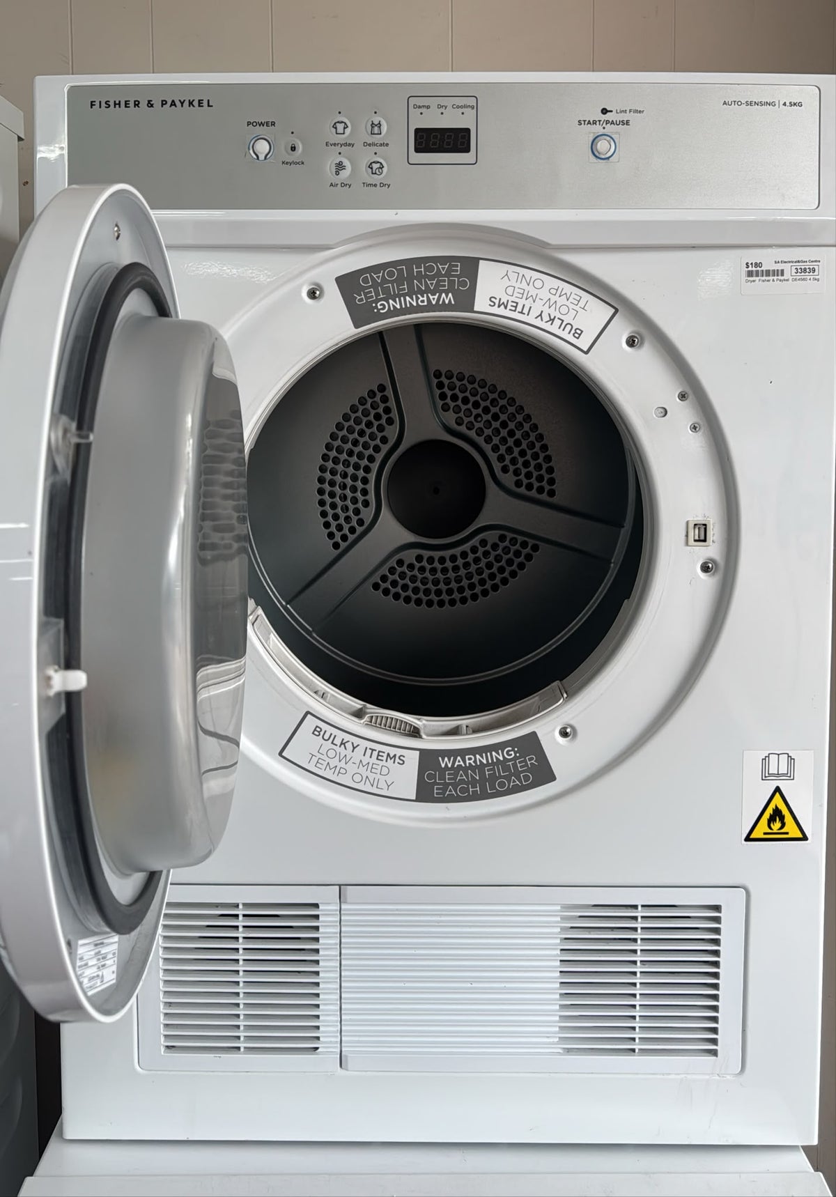 Fisher & Paykel Dryer 4.5kg DE4560M1 (33839)