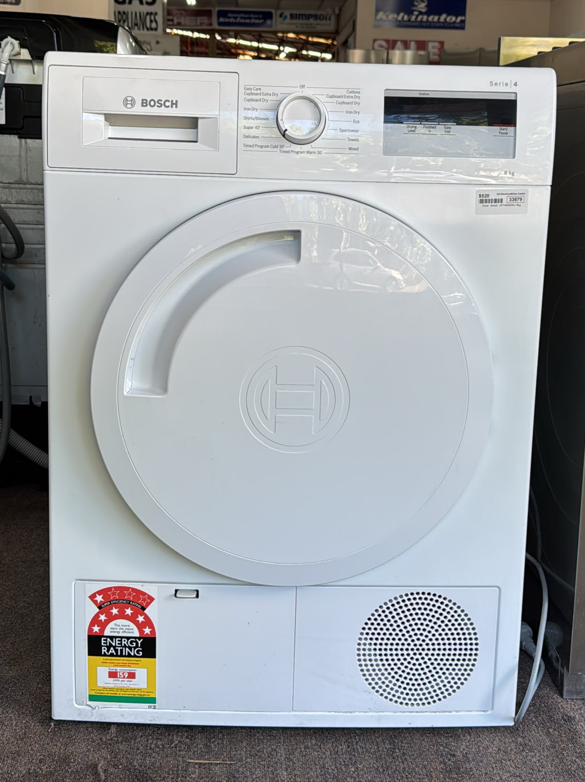 Bosch Heat Pump Dryer 8kg, WTH8300AU (33879)