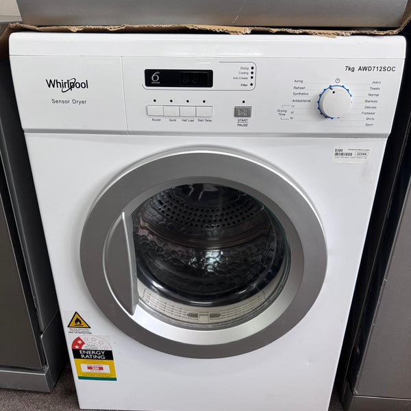 Whirlpool Dryer 7kg, 6 months warranty (32344 F)