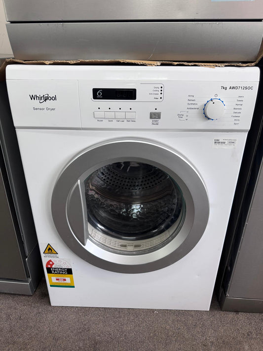Whirlpool Dryer 7kg, 6 months warranty (32344 F)