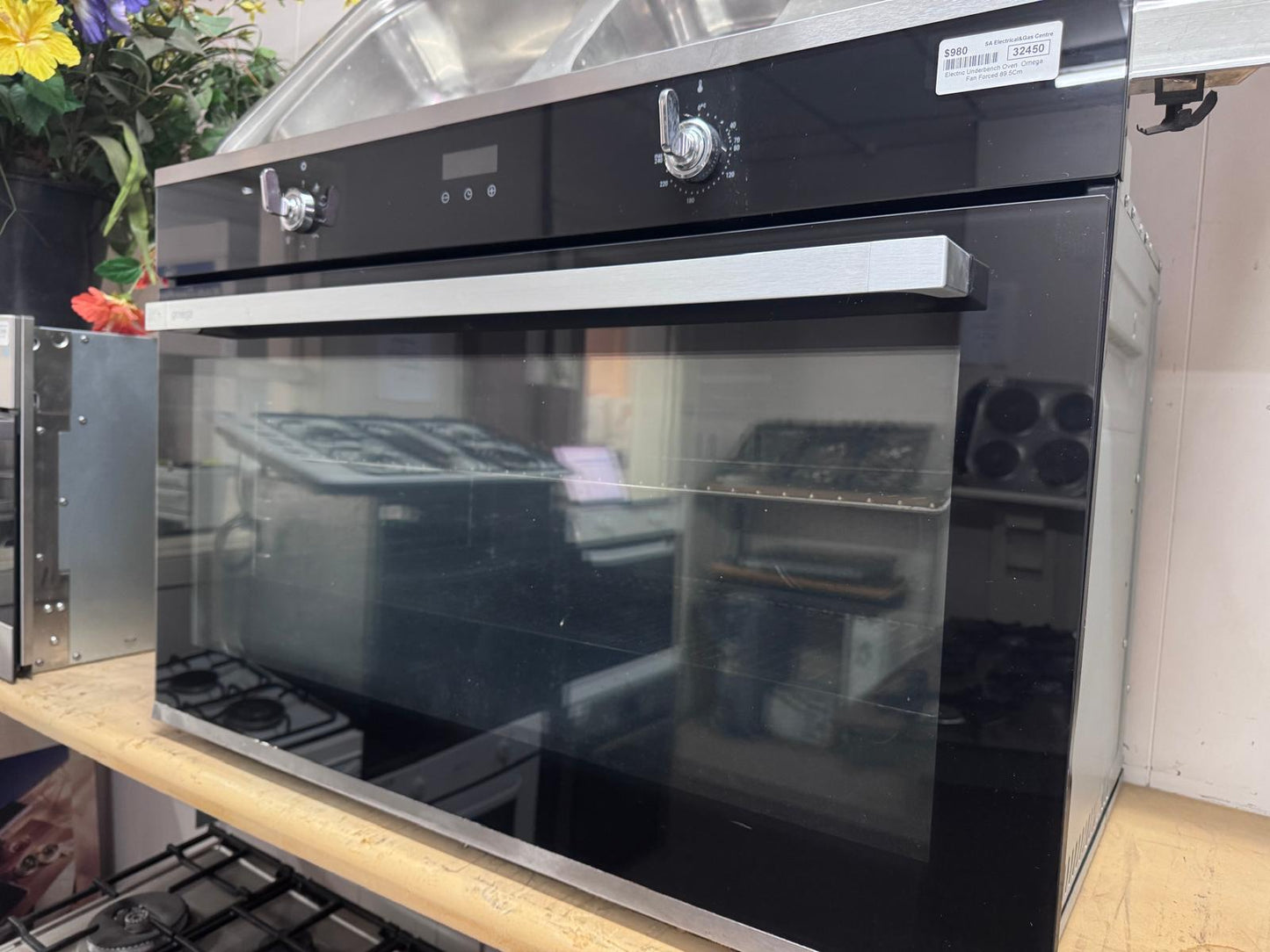 Omega 90cm Fan Forced Electric Underbench Oven, 6 months warranty (32450)