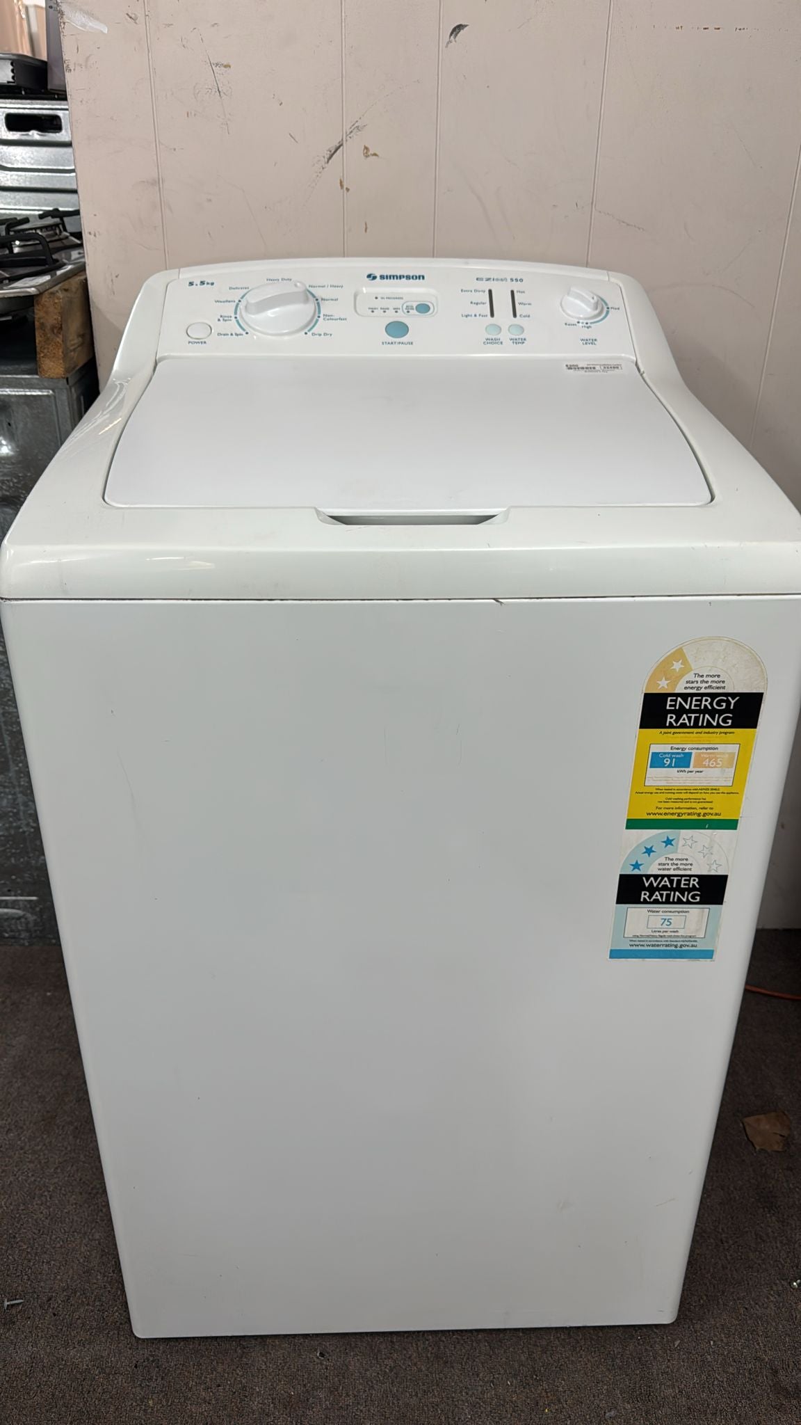 Simpson Top Loader Washing Machine 5.5kg 36S550M (32489)