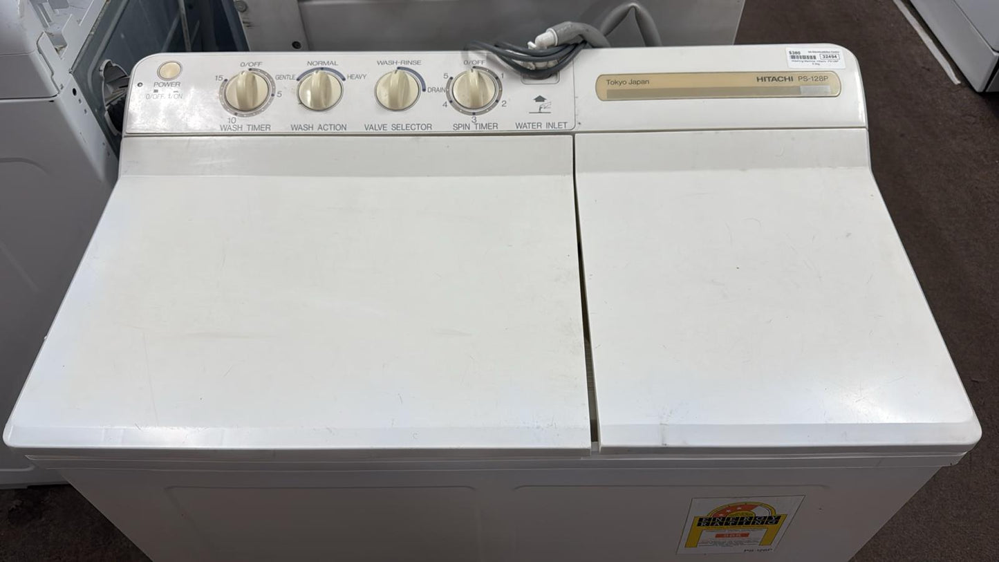Hitachi Twin Tub Washing Machine 5.5kg, PS128P (32494)