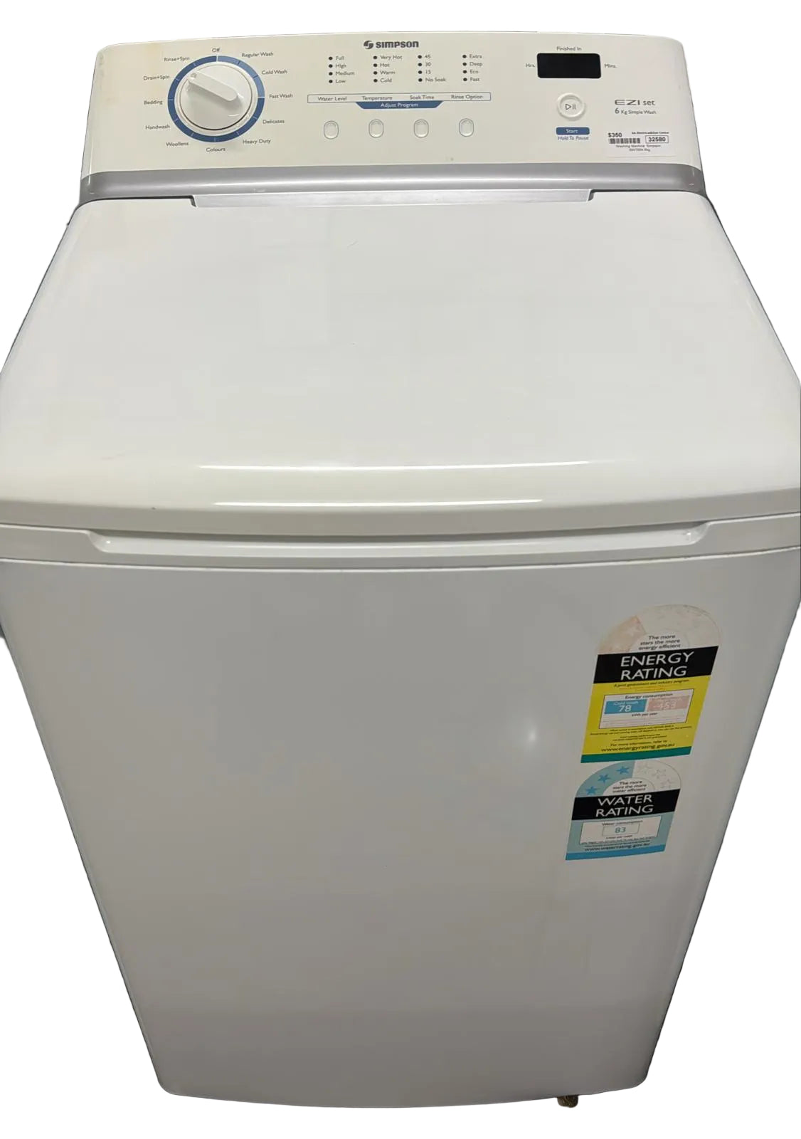 Simpson Top Loader Washing Machine 6kg, SWT604 (32580)