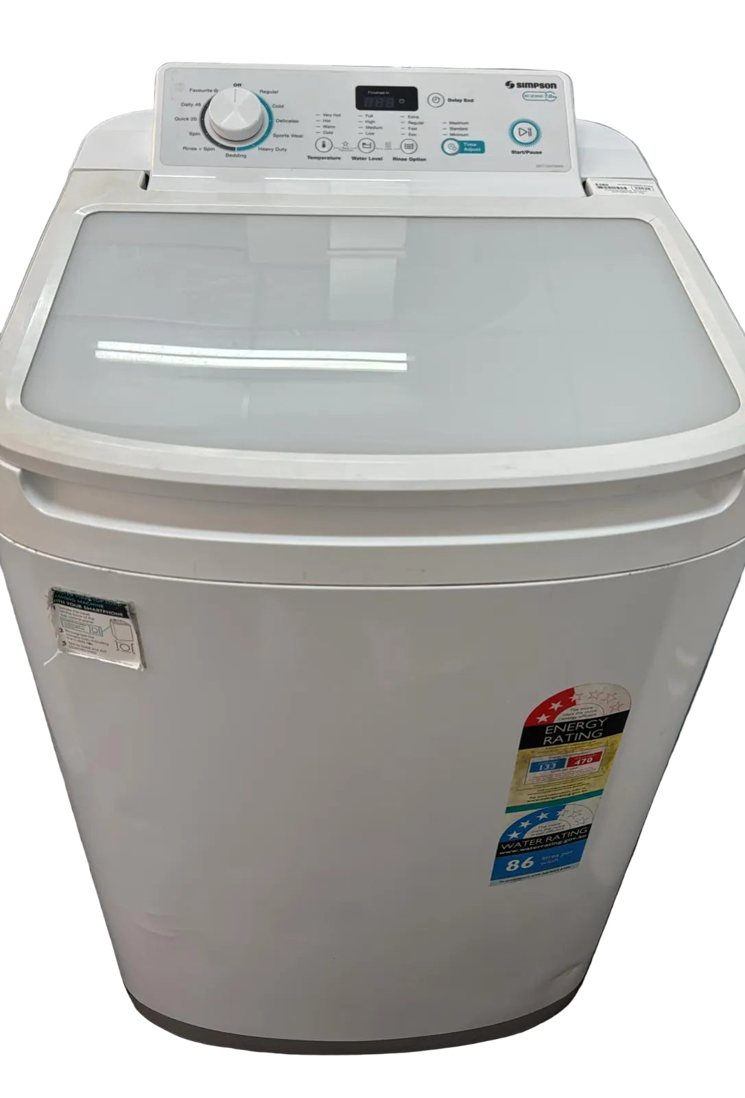 Simpson Top Loader Washing Machine 7kg, SWT7055TMWA (32628)