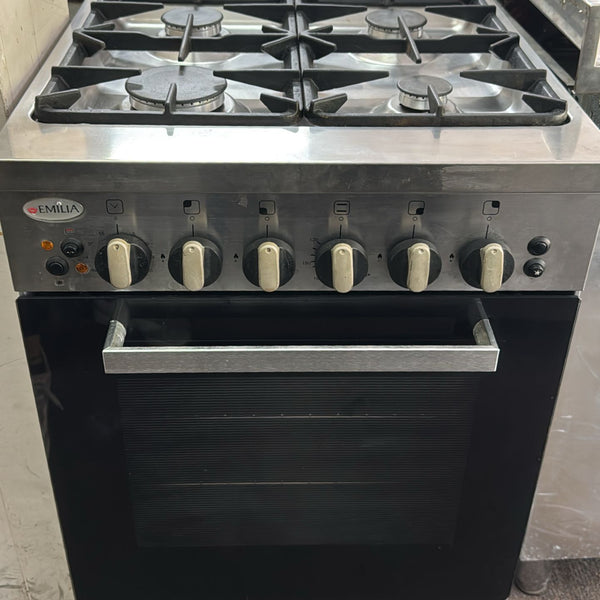 Emilia Stainless Steel 53cm Natural Gas Stove, Fan Forced (32678)