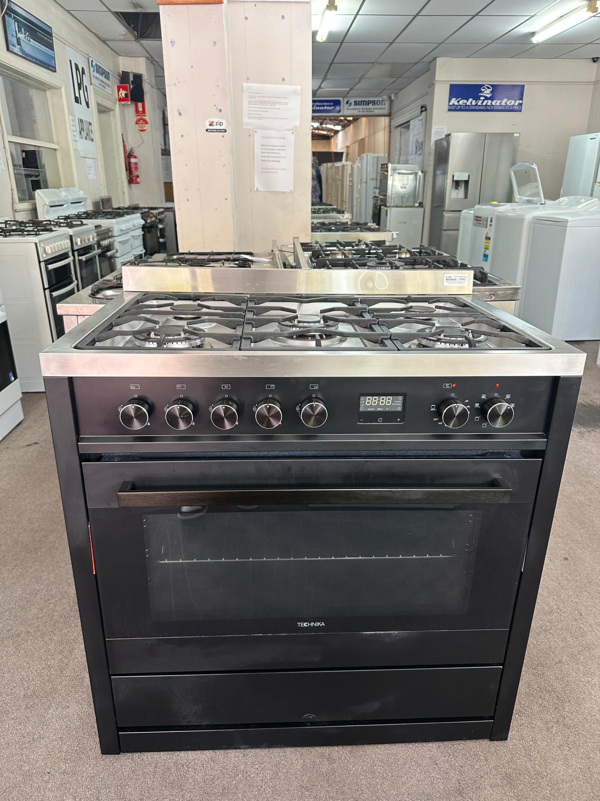 Technika 5 Burner Dual Fuel 90cm Gas Stove, Fan Forced (33062)