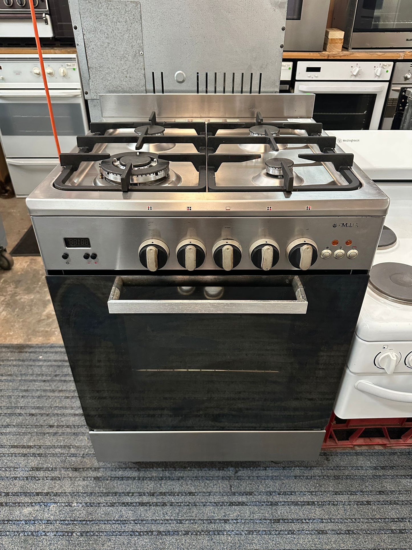 Emilia Stainless Steel 60cm Natural Gas Stove, Fan Forced (33063)