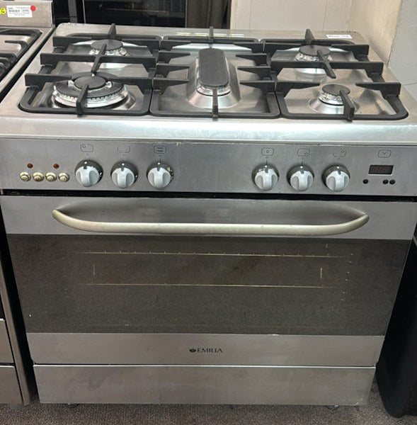 Emilia Stainless Steel 90cm Natural Gas Stove, Fan Forced (32618)
